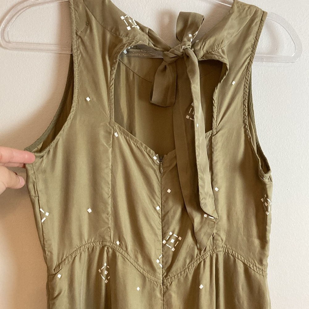 Anthropologie Sancia Carmela Wide-Leg Jumpsuit. Size: S. Tan & White - Picture 9 of 13